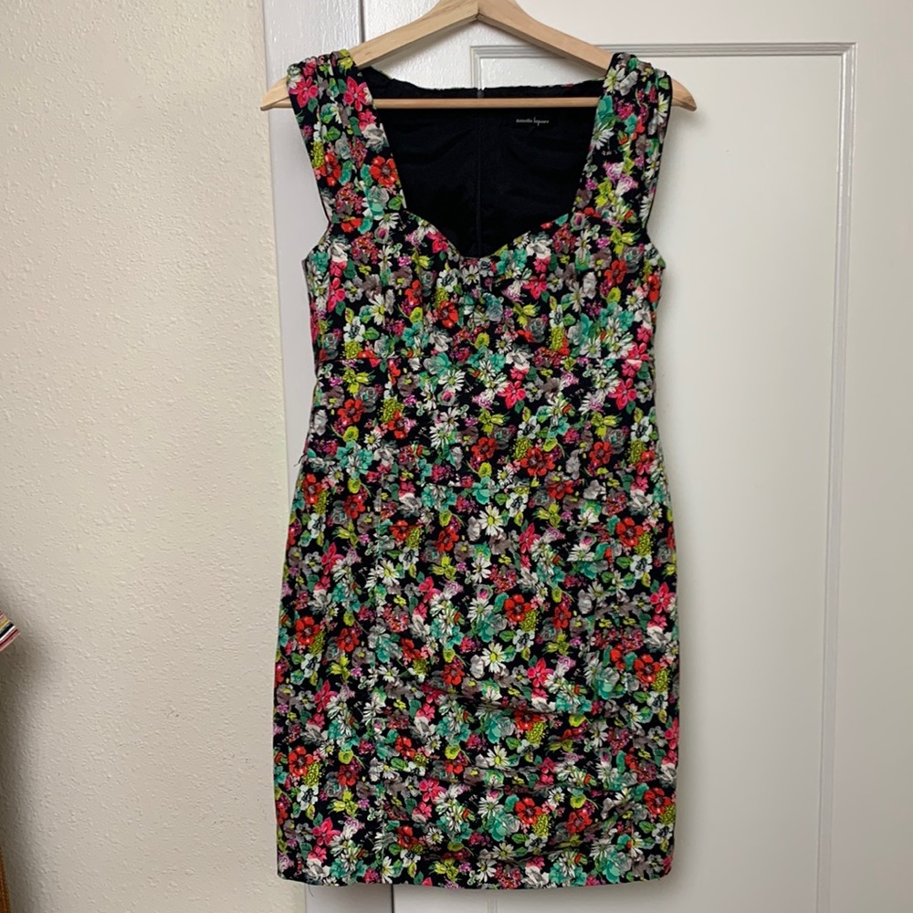 Nanette Lepore ditsy floral bright dress size 6 great NYE dress!